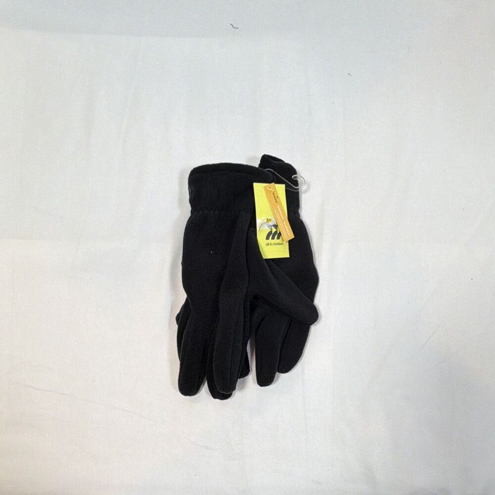 Women’s Black Polyester Solid Wrist Length Gloves One Size Casual Classic - Picture 2 of 2